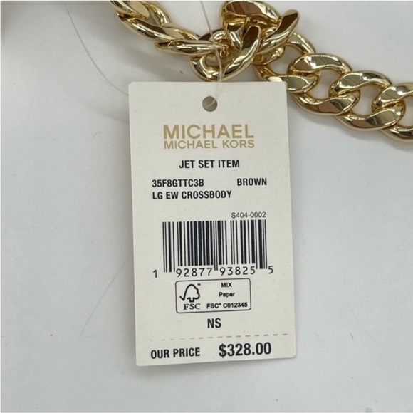 Michael Kors Large EW Crossbody Bag Brown/Gold - Picture 11 of 11